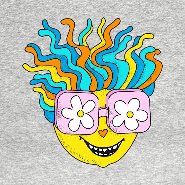 Happy Hippie Groovy Funny Retro Rainbow Character by Boriana Giormova